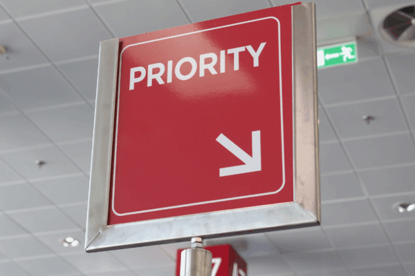 The priority lane at an airport