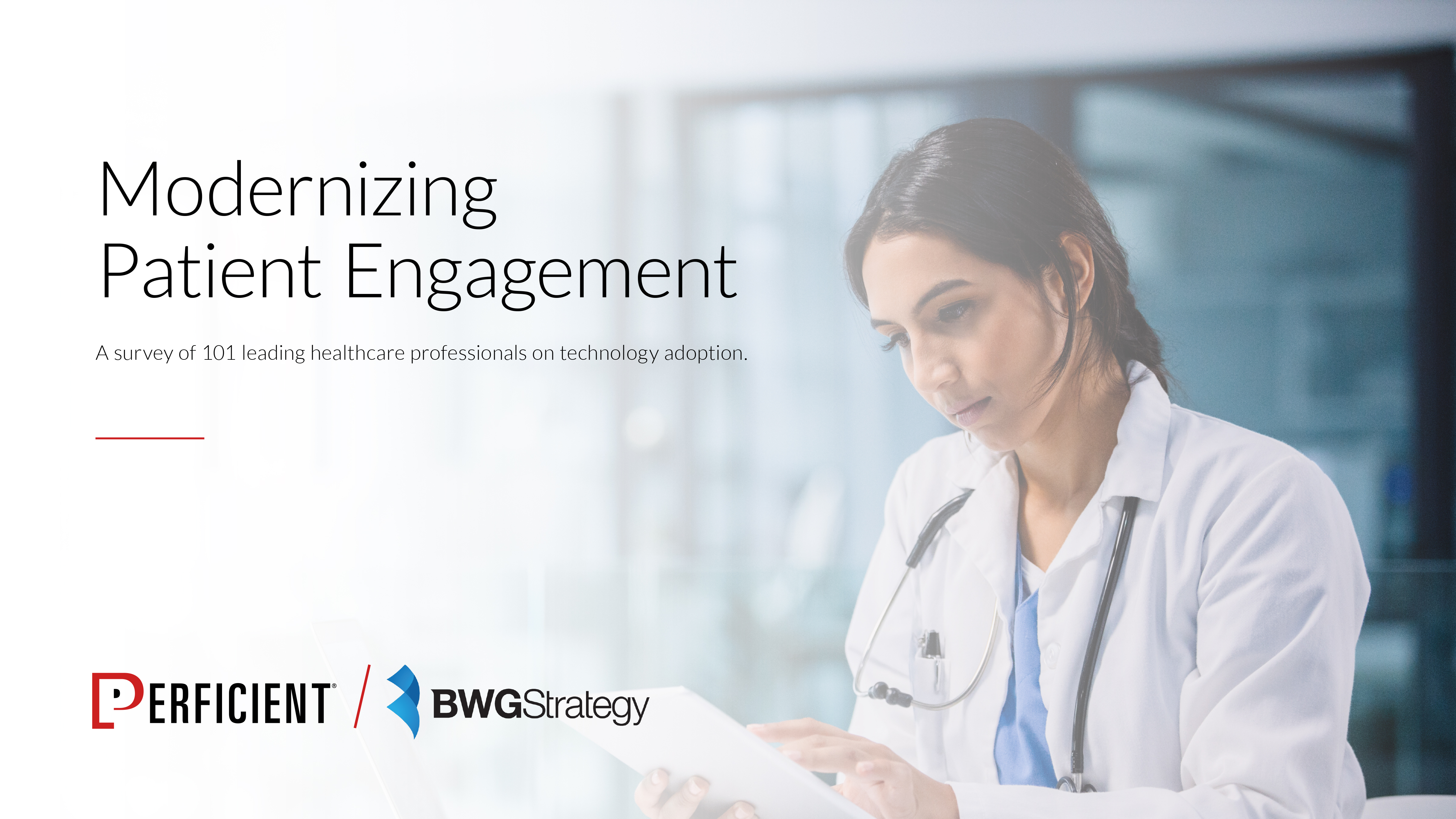 How to Modernize Patient Engagement - Guide Cover woman working in Healthcare