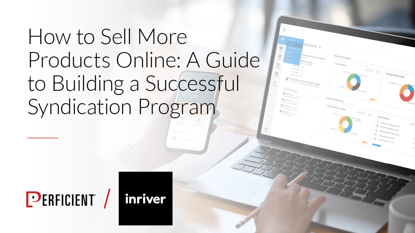 How to Sell More Products Online Guide Cover. Woman looking at data on laptop and smart phone.