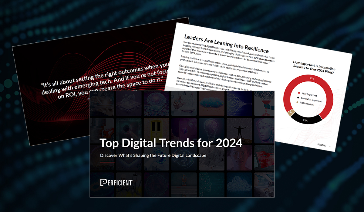 Spread of several pages from the guide, Top Digital Trends for 2024