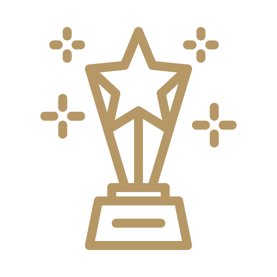 Gold star trophy, gold icon