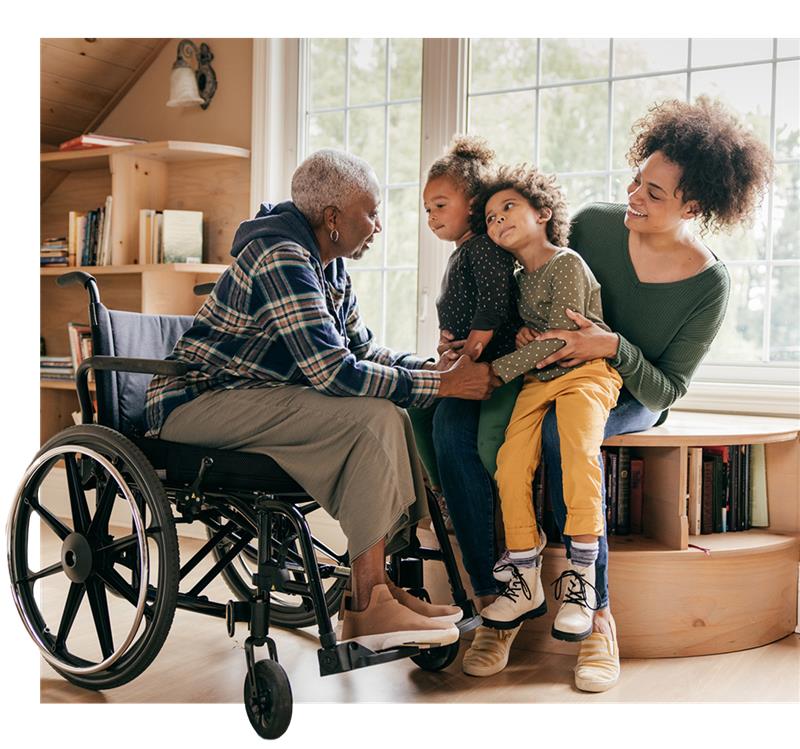 A mother represents the sandwich generation as she cares for her younger children and takes on the caregiver role for an aging parent