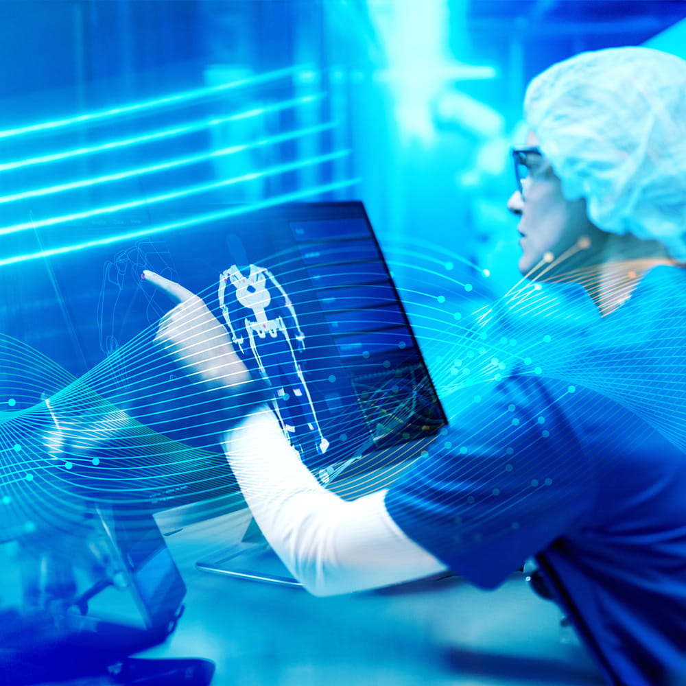 Using AI in a medical device lab 