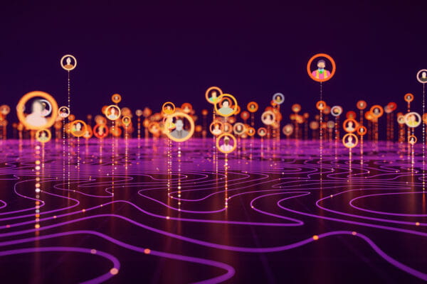 People Symbols in a bubble tech art