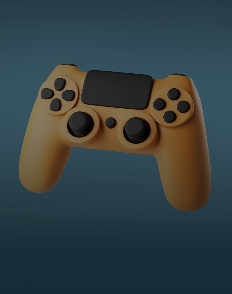 A yellow video game controller.