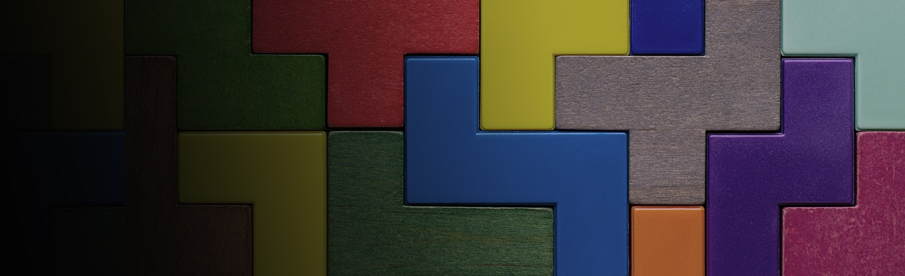 A Tetris-style grid of multi-color blocks