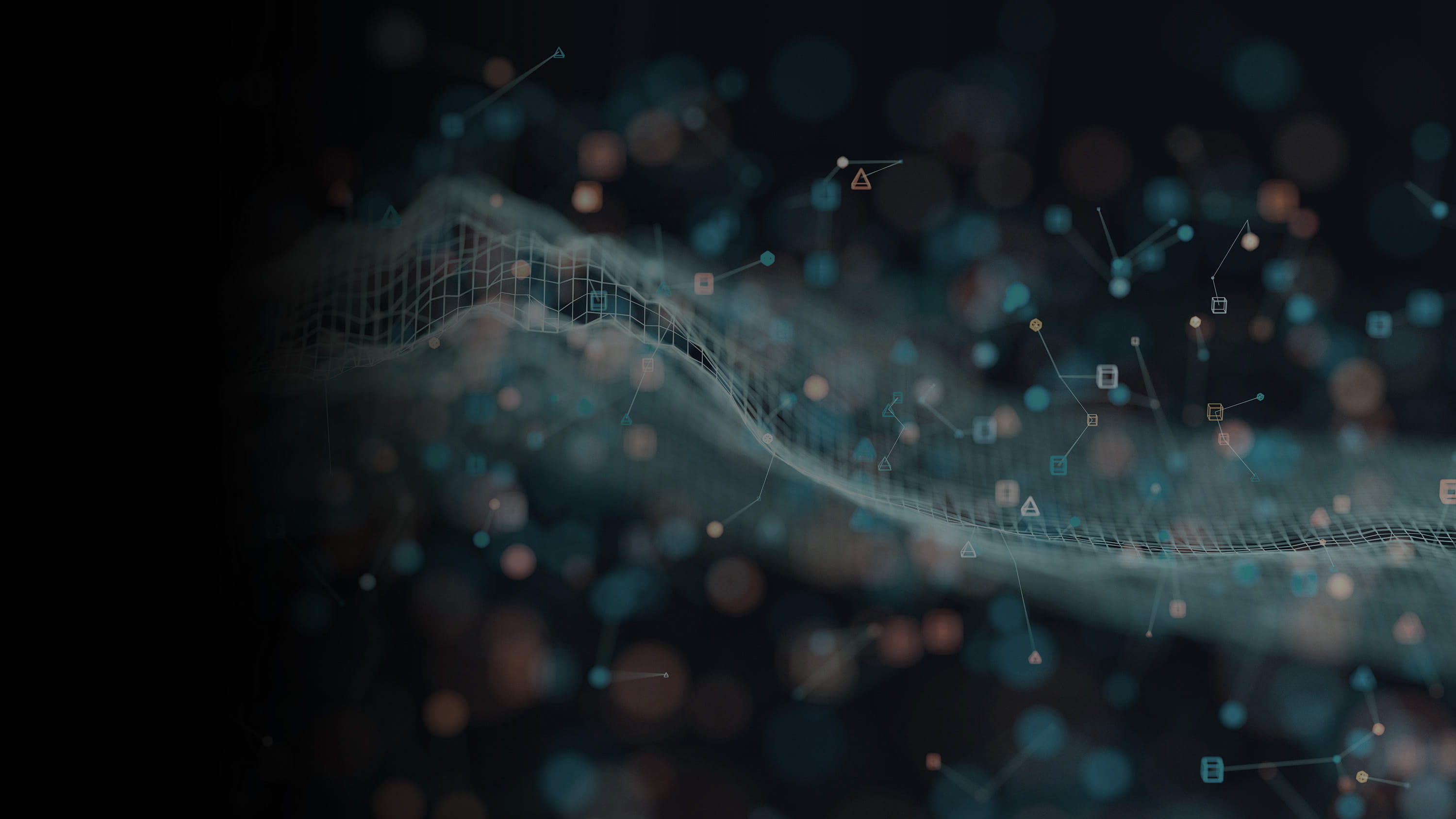 Waveform shape in a large group of dots.