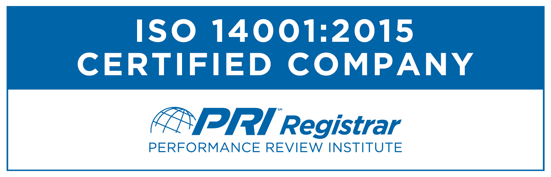 Performance Review Institute ISO 14001:2015 Certified
