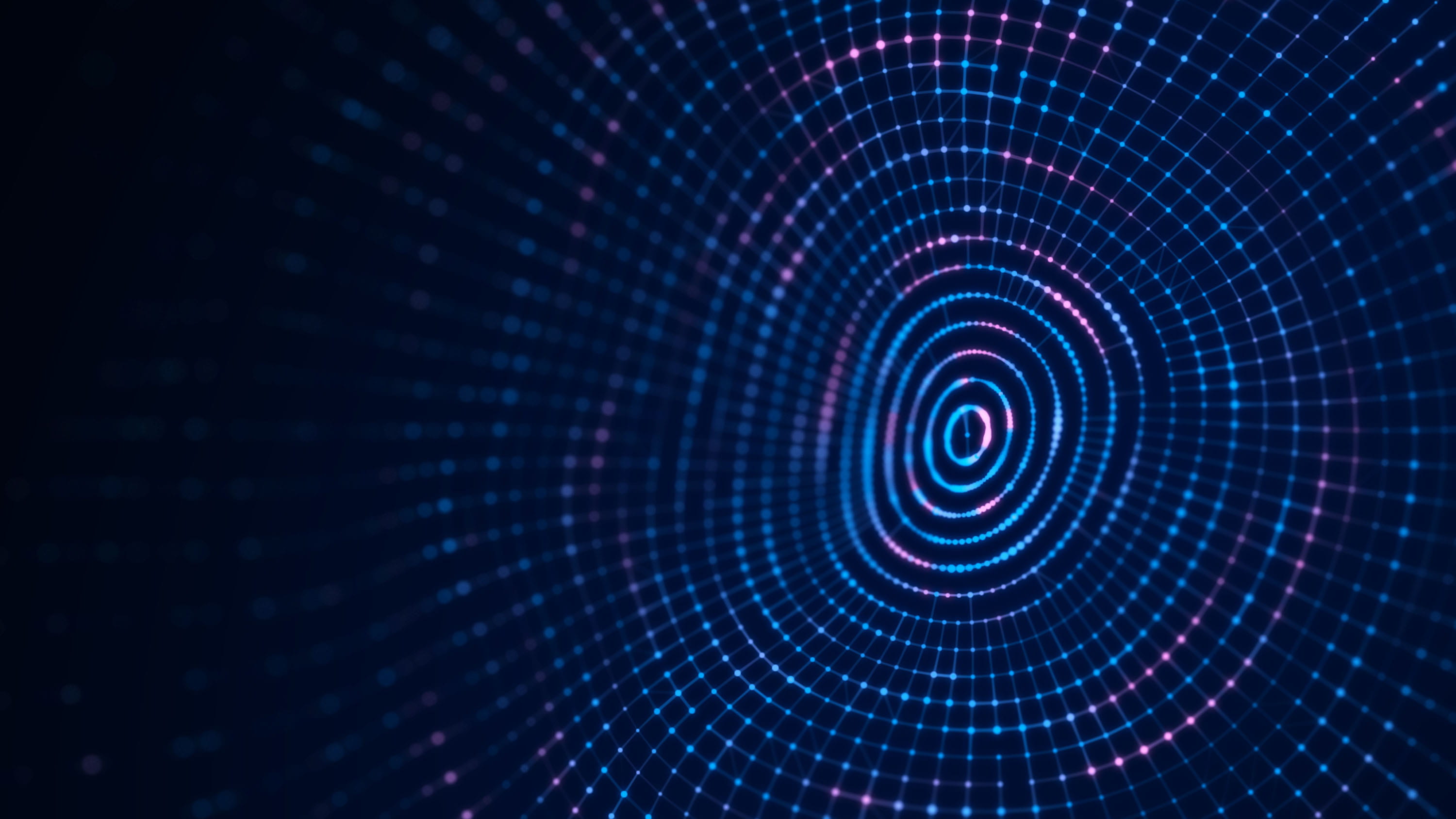 Abstract technology wave. Flow of particles. Big data transfer visualization. 3d rendering. 