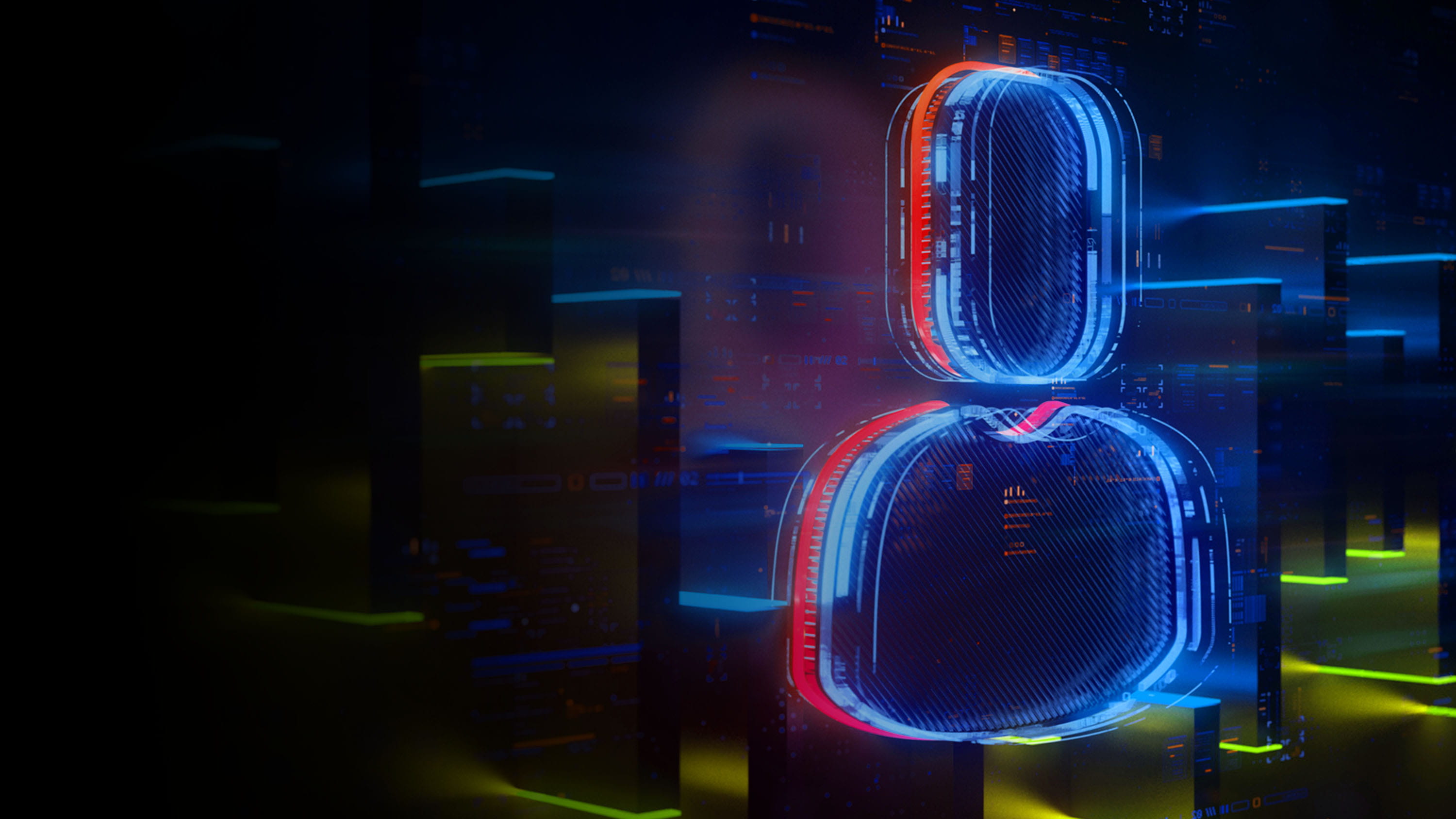 Neon shape of an online avatar, glowing lights, digital.