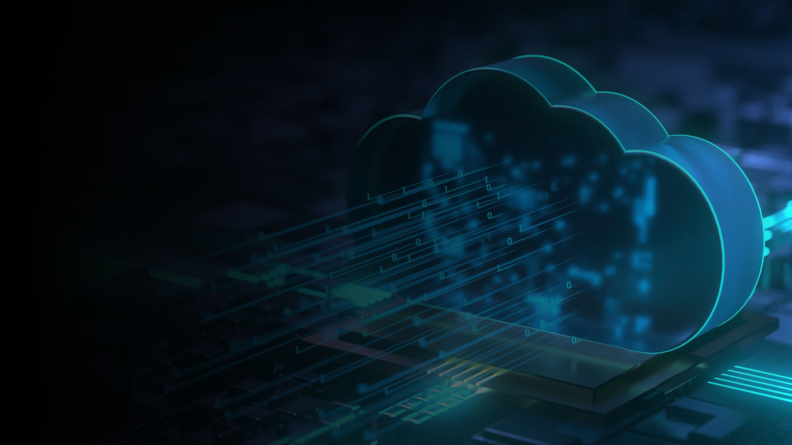 Glowing digital cloud.