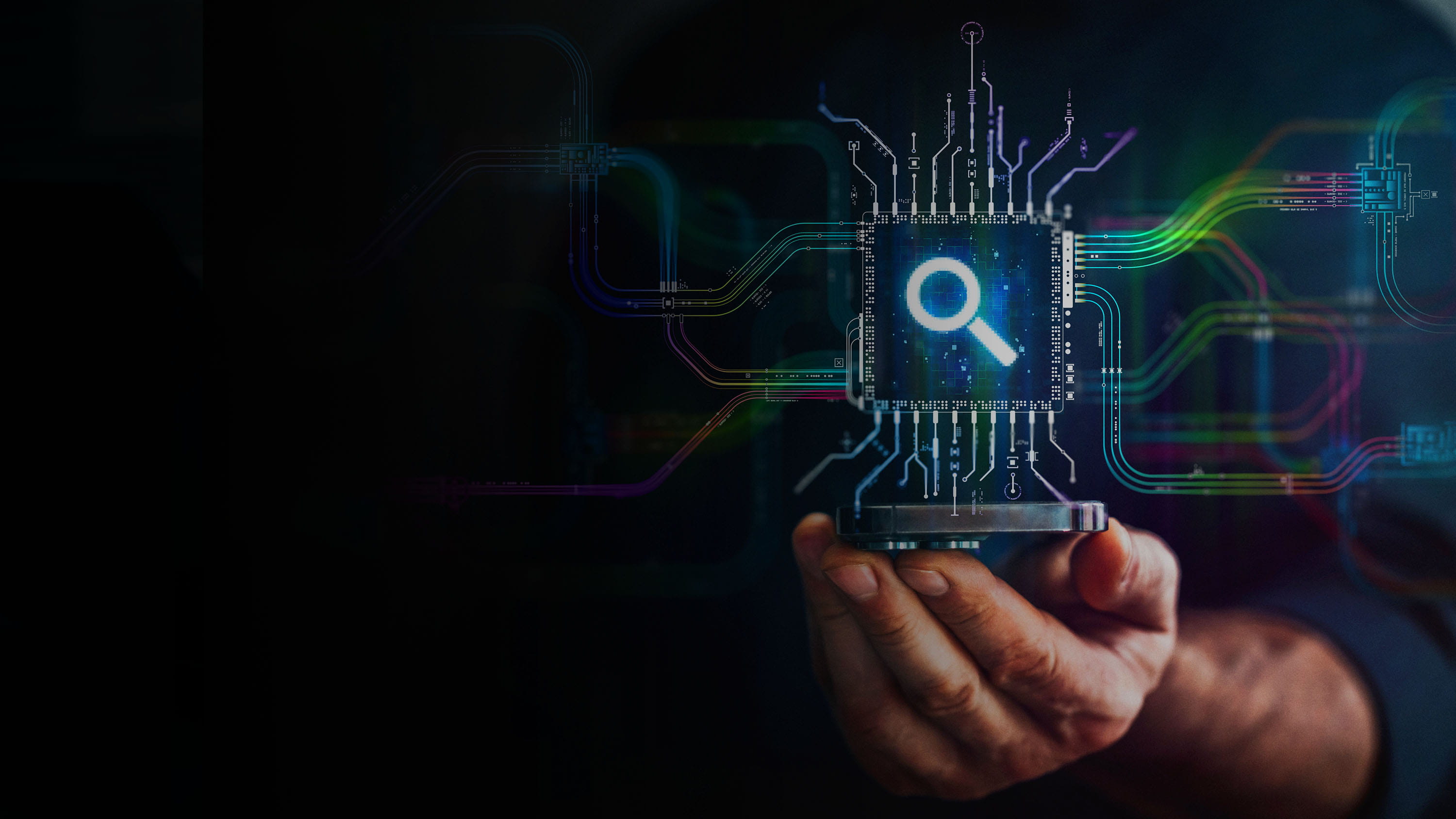 Search chip over a phone, information technology.