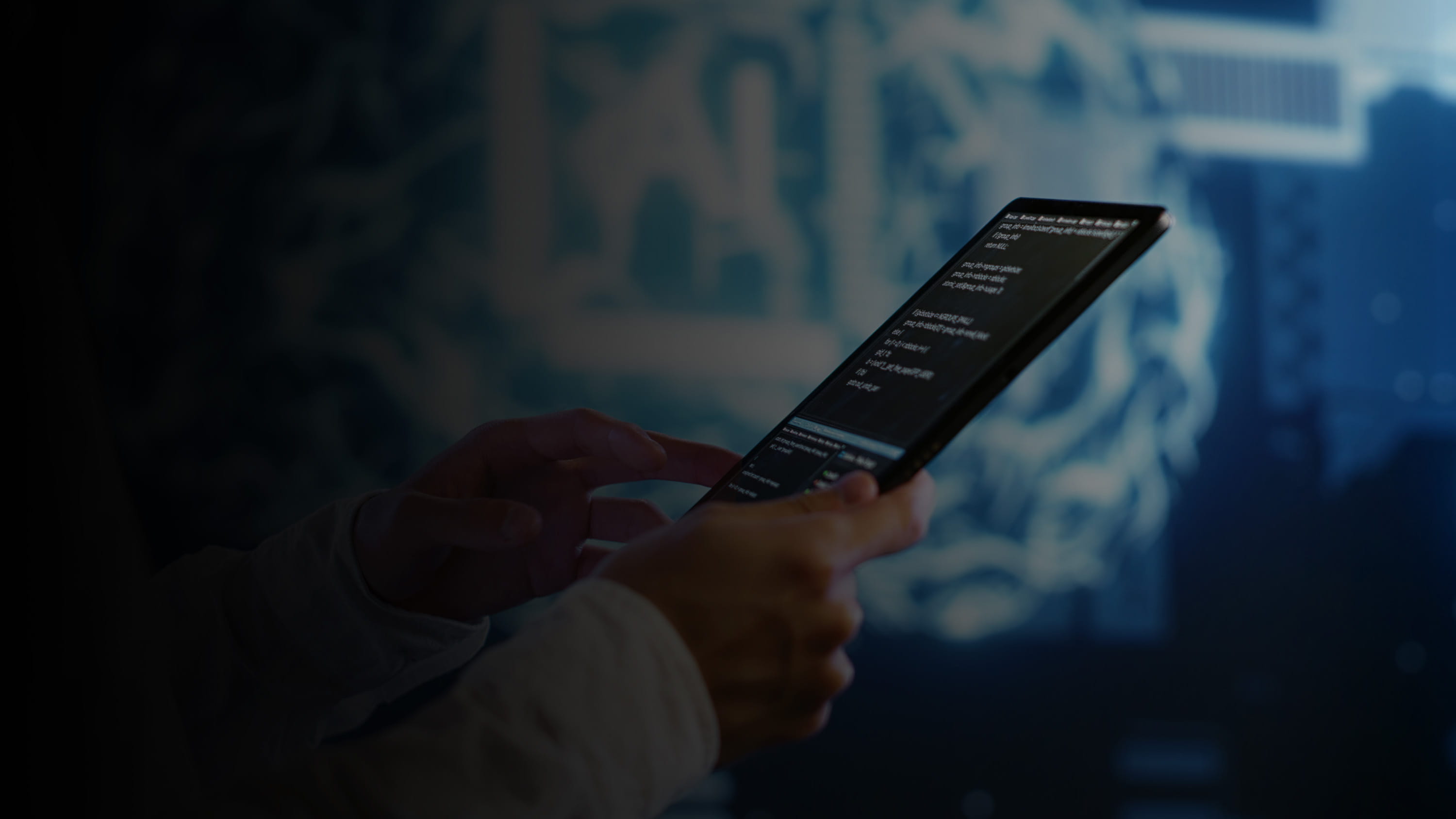 A person on a tablet device