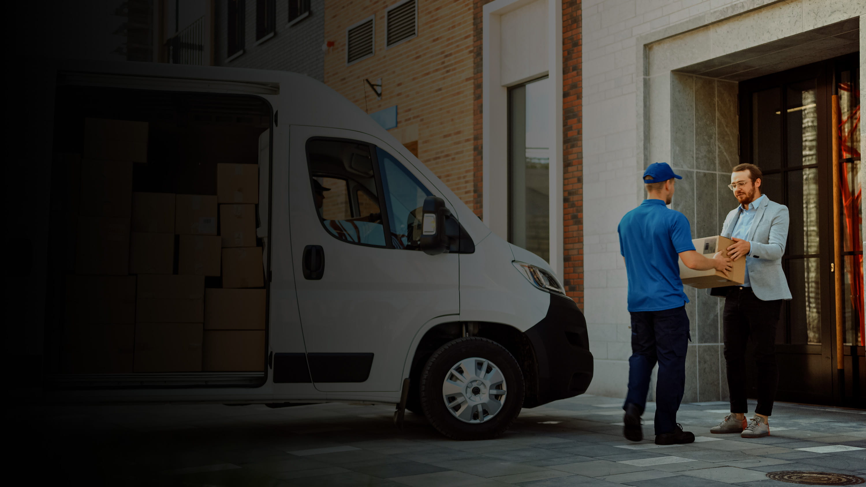 A person signing for a shipment.