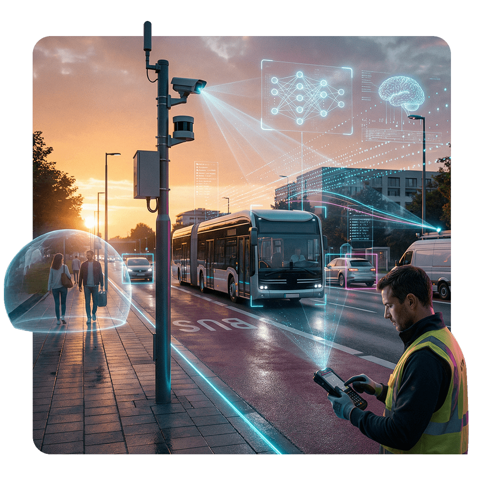 Using AI to increase road safety for buses.