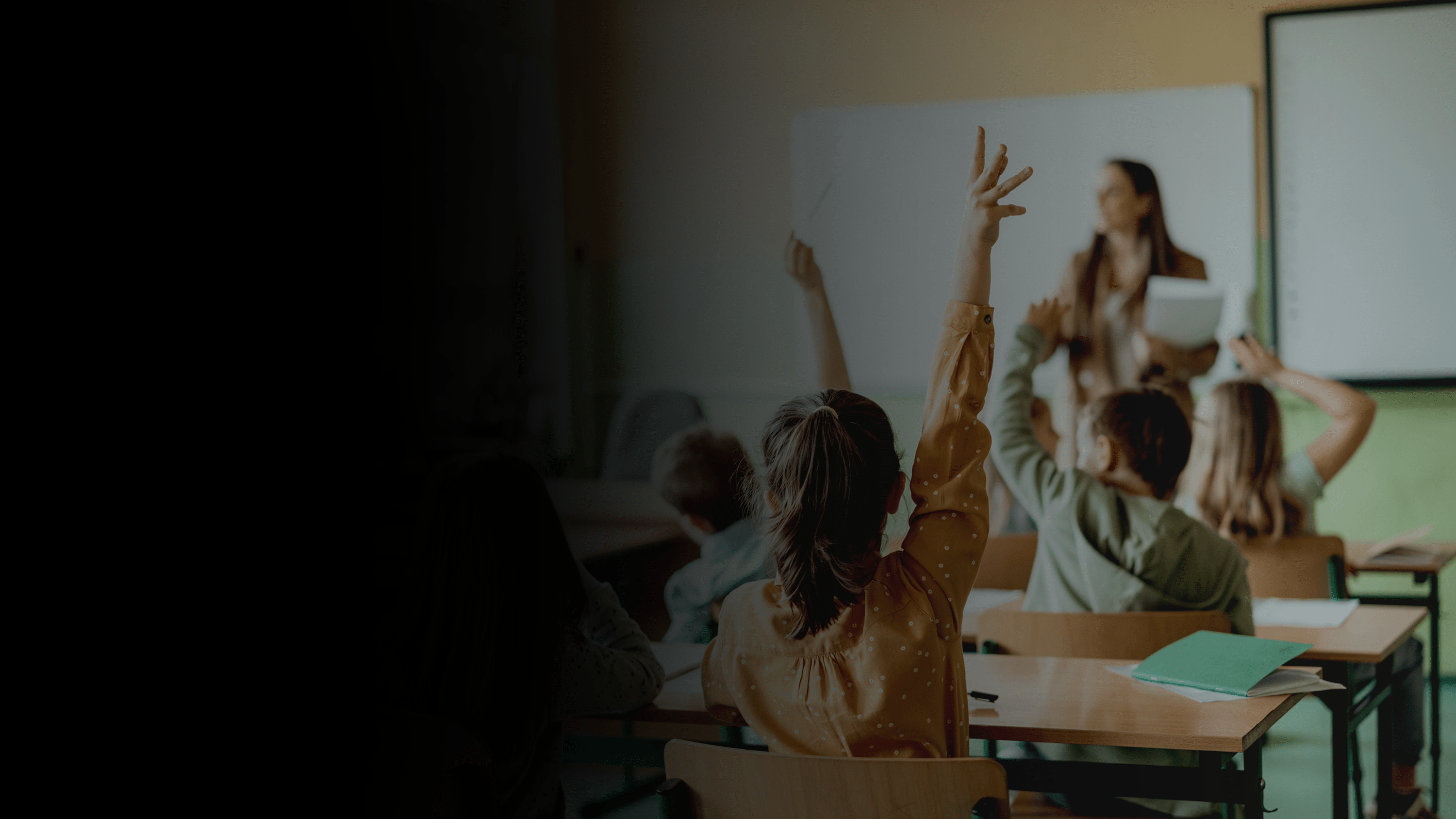 A group of students in a classroom.