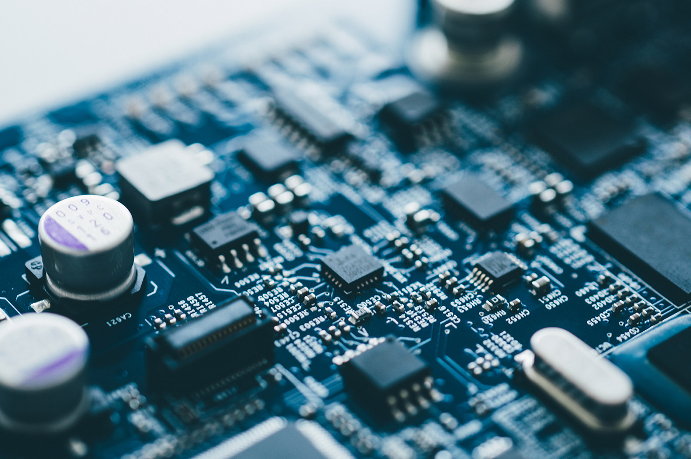 Closeup of a circuit board.