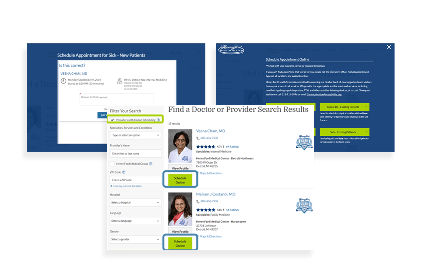 Henry Ford Health website pages