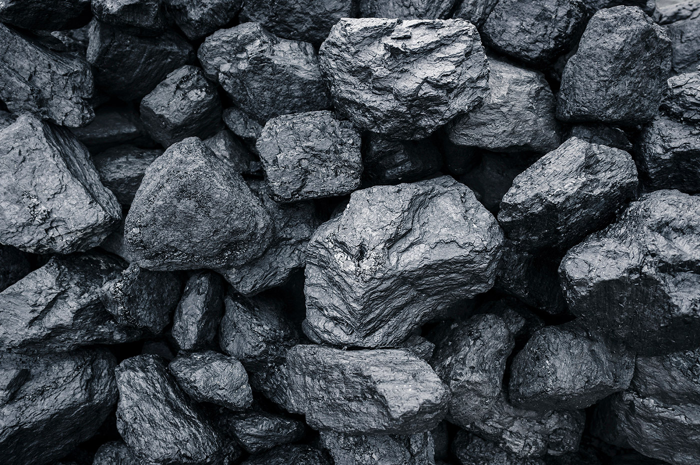 A large pile of coal.