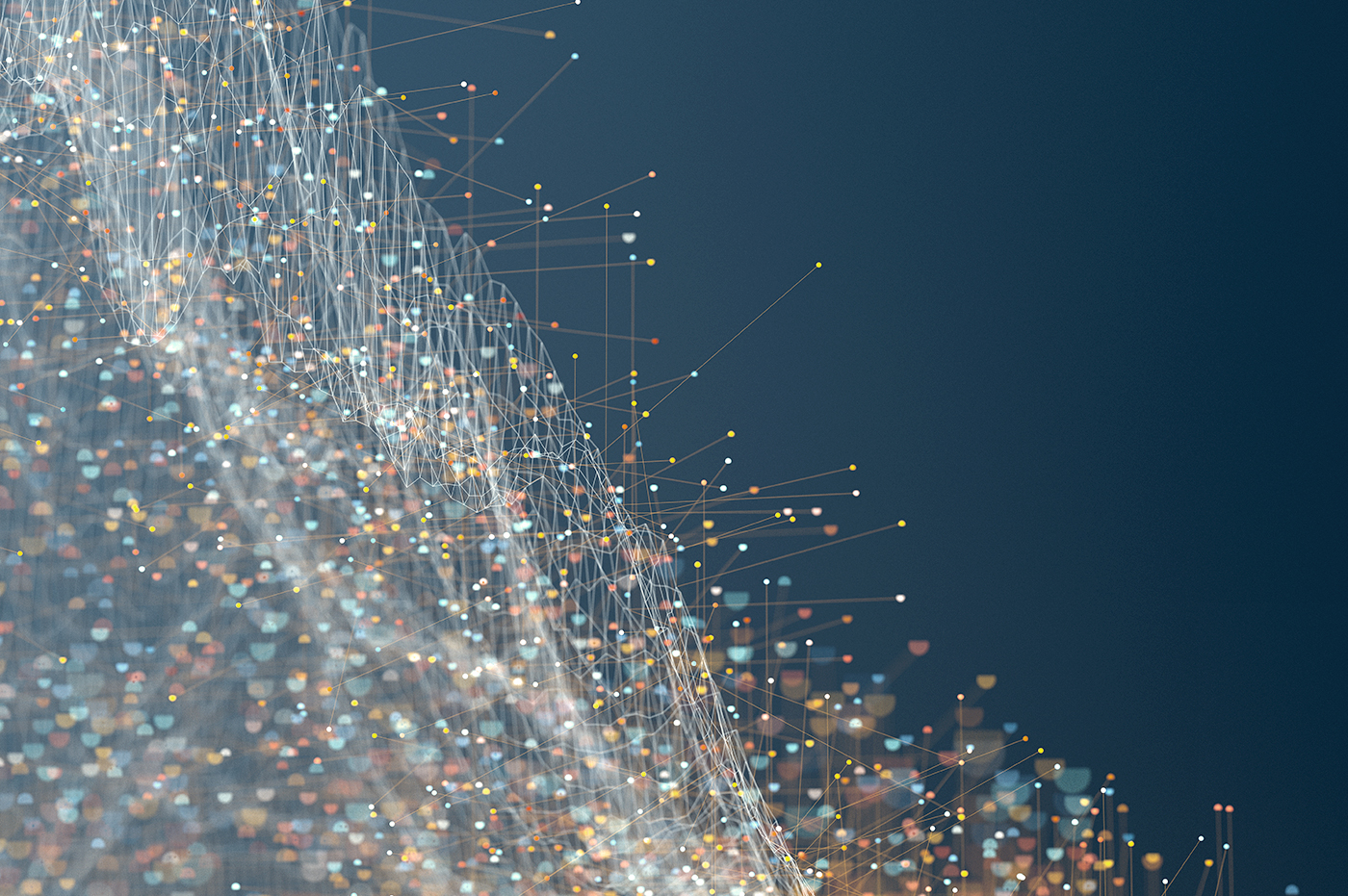 Abstract waveform of data points