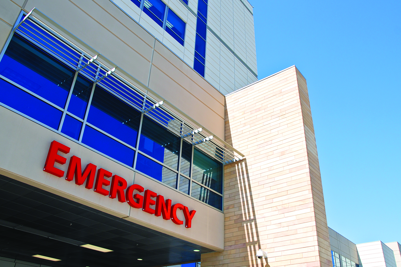 A hospital emergency room entrance.