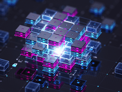 Abstract glowing squares