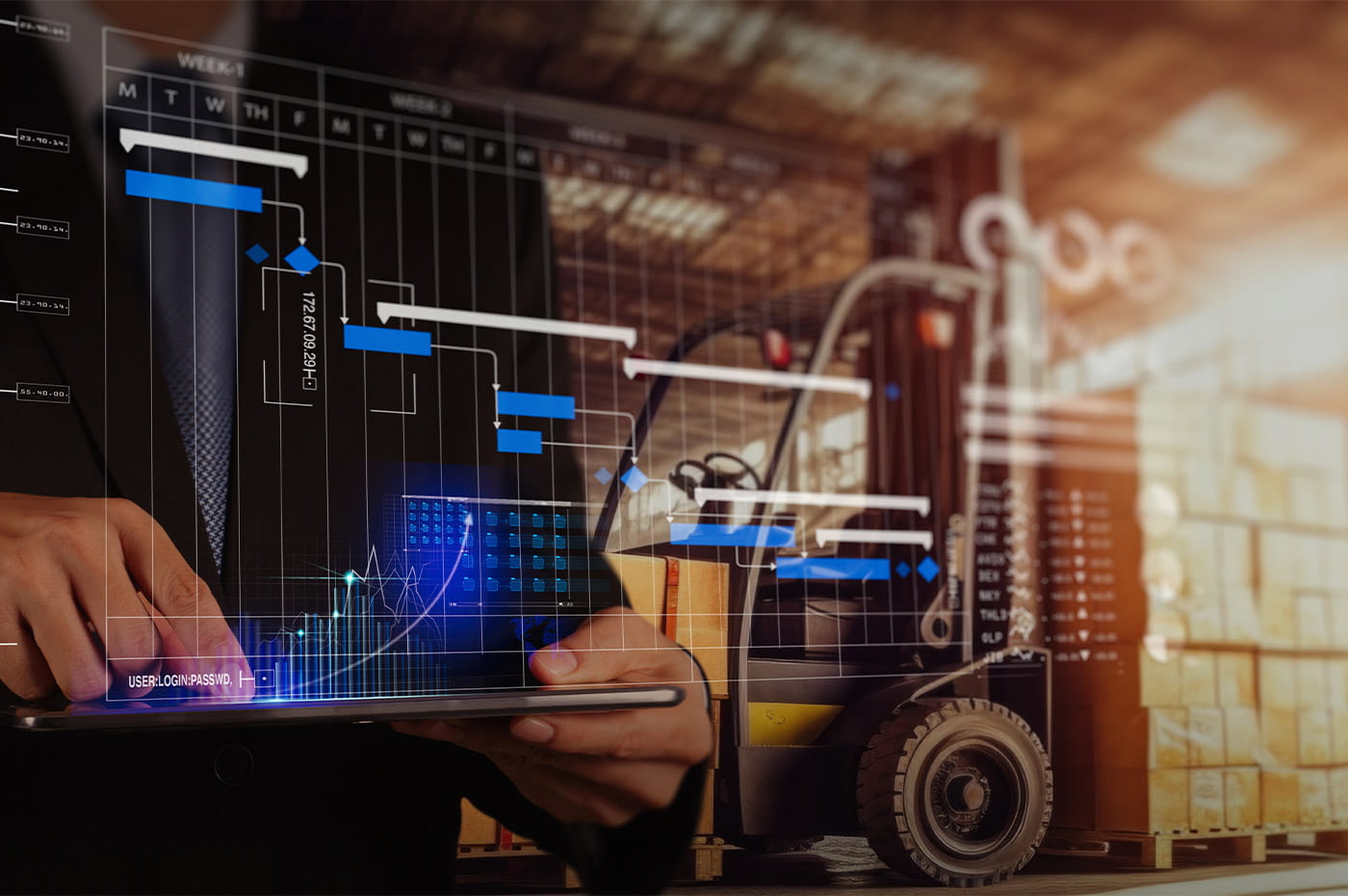 Someone working on a graph on a digital screen