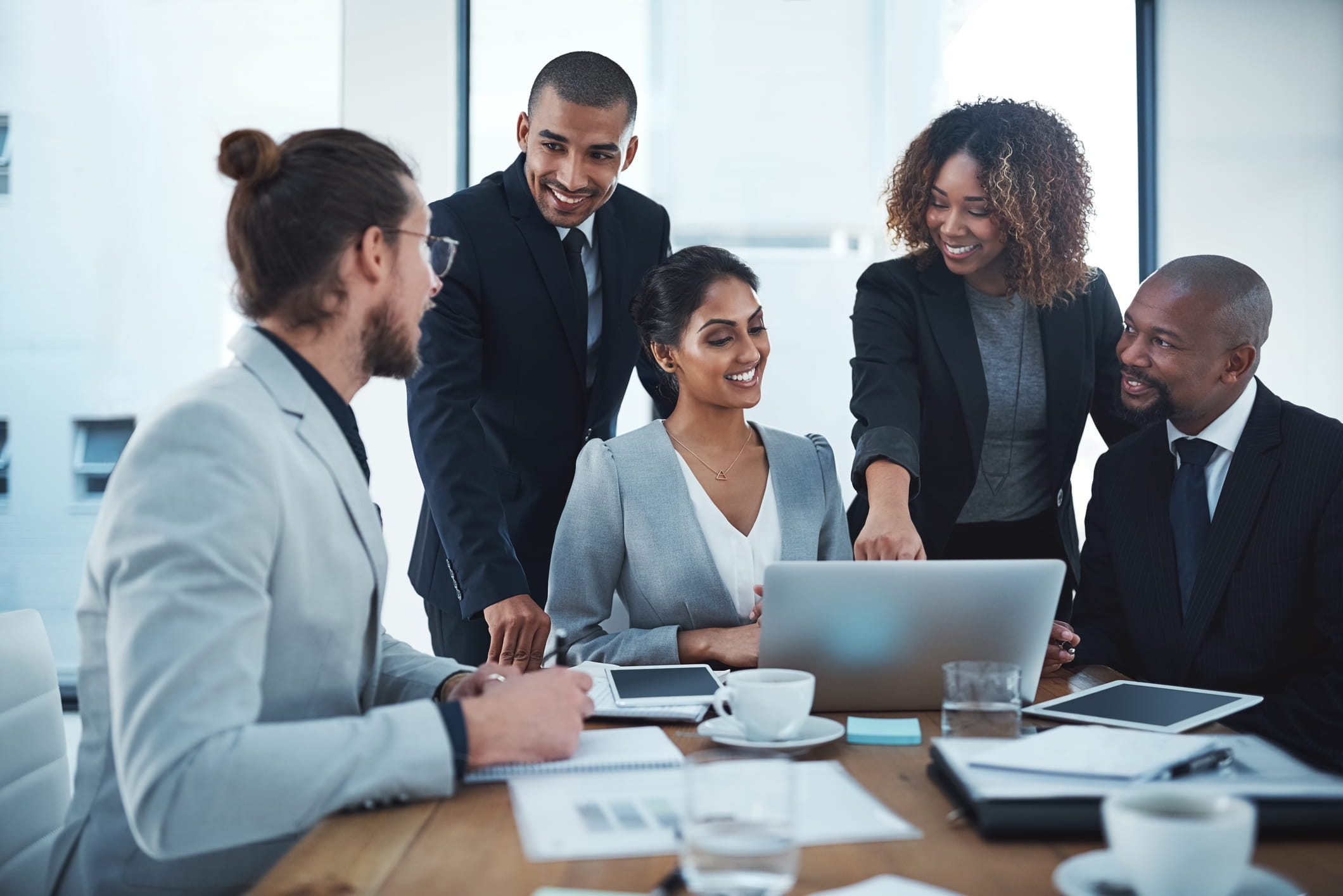 A group of professionals in a meeting.