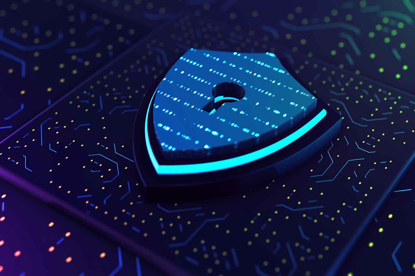 AI and ML data security, digital padlock.