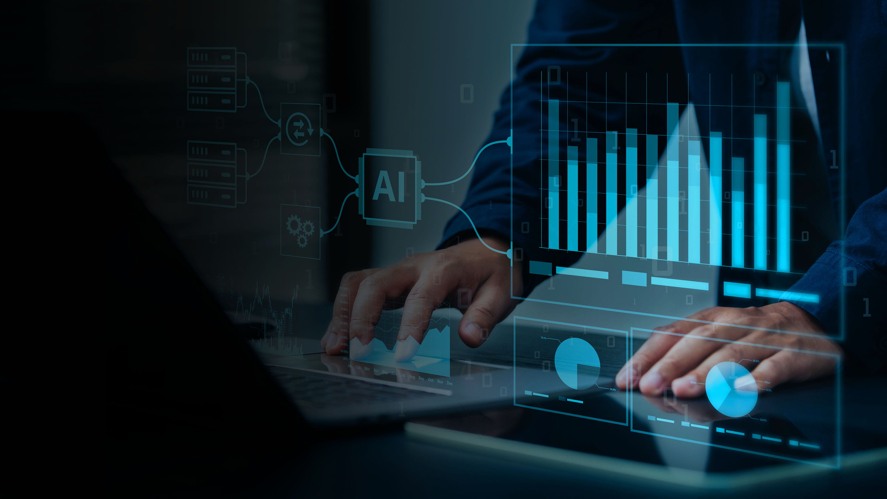 Digital data gradient hero.