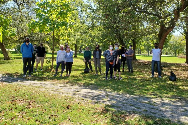 Perficient Chicago team participating in park clean-ups