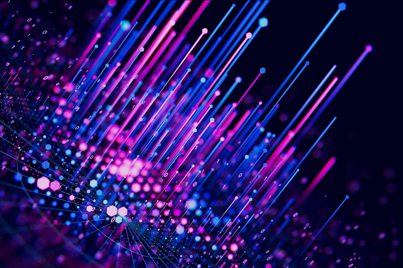 Technology background, purple, red and blue lights.