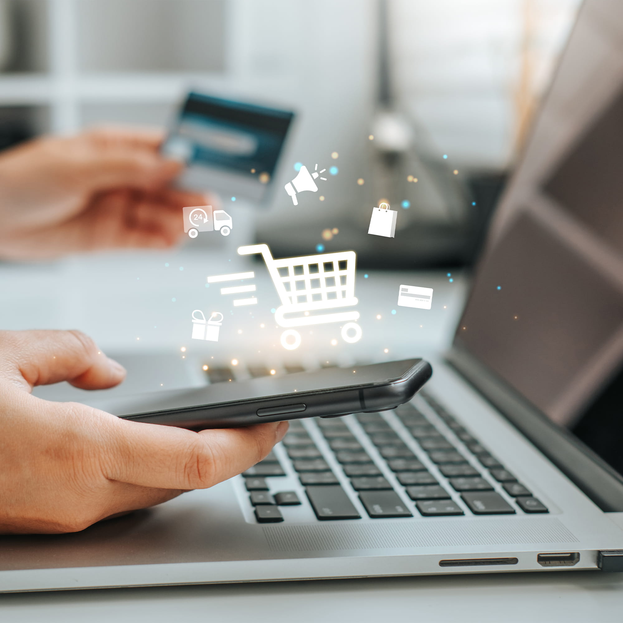 Person shopping online.