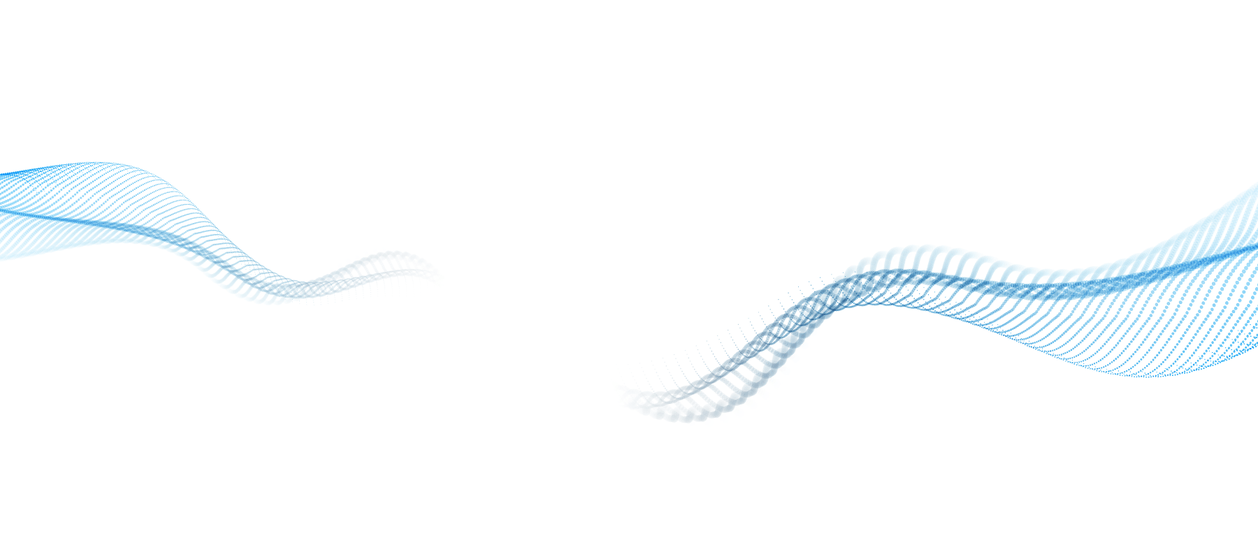 Blue helix waves coming from the left and right.