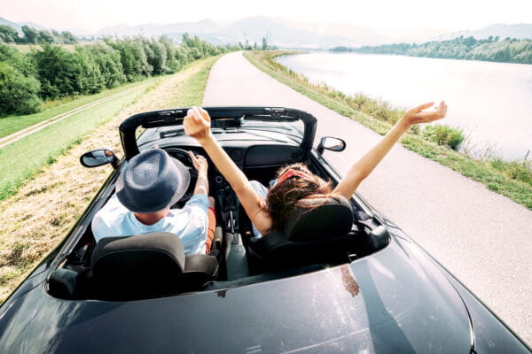 Two people in a car