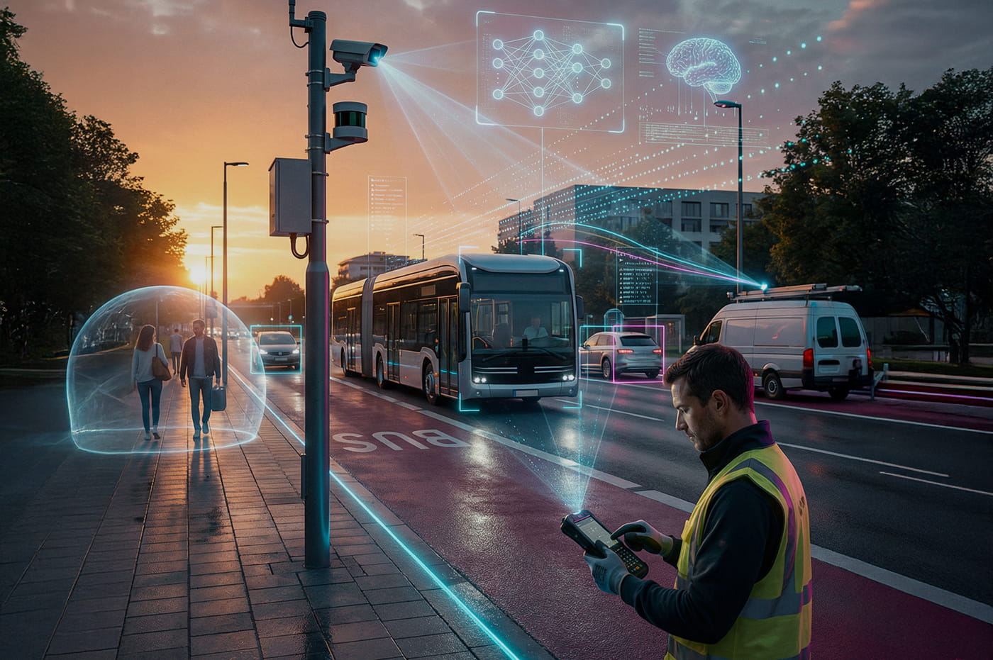 Using AI to increase road safety for buses.