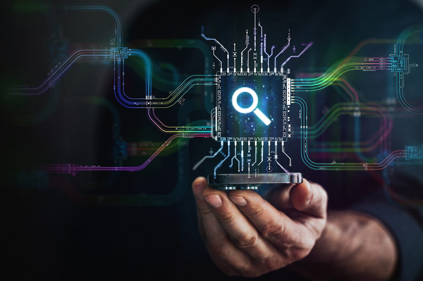 Search chip over a phone, information technology.